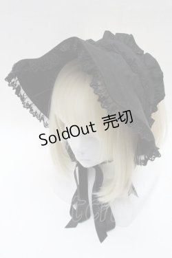 画像1: Moi-meme-Moitie / ローズクロスハーフボンネット  黒 S-25-05-08-004-MO-ZA-HR-ZS
