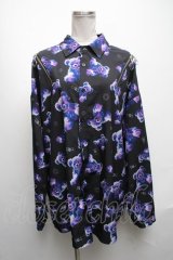 GOTH / くま柄総柄シャツ  黒 S-25-05-08-034-GO-BL-HR-ZS