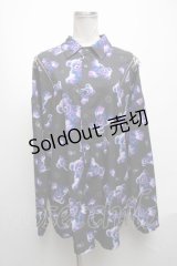 GOTH / くま柄総柄シャツ  黒 S-25-05-08-034-GO-BL-HR-ZS