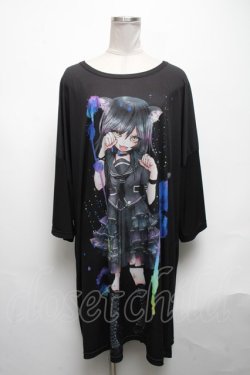 画像1: anko ROCK / 少女プリントTシャツ  黒 S-25-05-08-035-PU-TS-HR-ZS