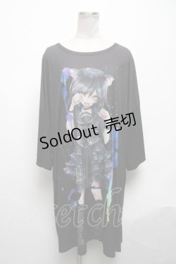 画像1: anko ROCK / 少女プリントTシャツ  黒 S-25-05-08-035-PU-TS-HR-ZS