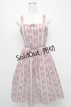 画像1: axes femme kawaii / Rosy Bear柄ジャンスカ  ワイン S-25-05-13-046-AX-OP-HR-ZS