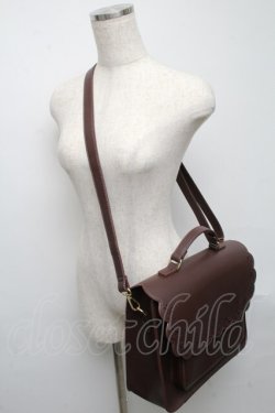 画像4: m petit by misako / スカラップ被せの3WAYバッグ  ブラウン S-25-05-13-019-LO-BG-AS-ZS