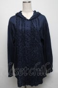 PINK HOUSE / コットンローンピコフリルフード付きブラウス  紺 S-25-05-13-034-LO-BL-AS-ZS