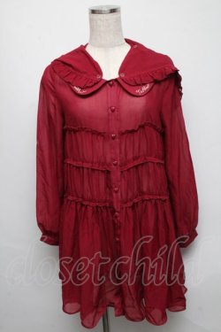 画像1: To Alice / シフォンカーディガン  赤 S-25-05-13-035-LO-TO-AS-ZS