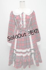 axes femme kawaii / タータンチェックチェックワンピース  赤 S-25-05-13-040-AX-OP-AS-ZS