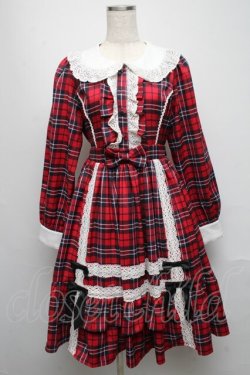 画像1: axes femme kawaii / タータンチェックチェックワンピース  赤 S-25-05-13-040-AX-OP-AS-ZS