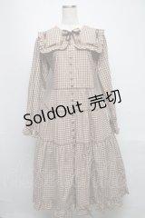 PINK HOUSE / misako×erinkoチェックセーラーワンピース  ブラウン S-25-05-13-041-LO-OP-AS-ZS