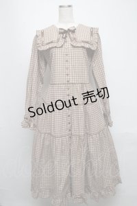 PINK HOUSE / misako×erinkoチェックセーラーワンピース  ブラウン S-25-05-13-041-LO-OP-AS-ZS