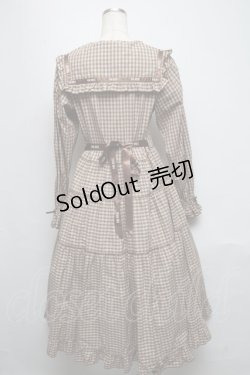 画像2: PINK HOUSE / misako×erinkoチェックセーラーワンピース  ブラウン S-25-05-13-041-LO-OP-AS-ZS