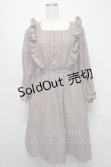 m petit by misako / チェック長袖ワンピース  ブラウン S-25-05-13-042-LO-OP-AS-ZS