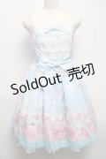 Angelic Pretty / Romantic Rose Letterジャンパースカート  サックス S-25-05-14-046-AP-OP-AS-ZS