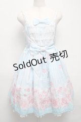 Angelic Pretty / Romantic Rose Letterジャンパースカート  サックス S-25-05-14-046-AP-OP-AS-ZS