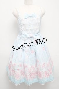 Angelic Pretty / Romantic Rose Letterジャンパースカート  サックス S-25-05-14-046-AP-OP-AS-ZS