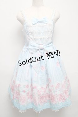 画像1: Angelic Pretty / Romantic Rose Letterジャンパースカート  サックス S-25-05-14-046-AP-OP-AS-ZS
