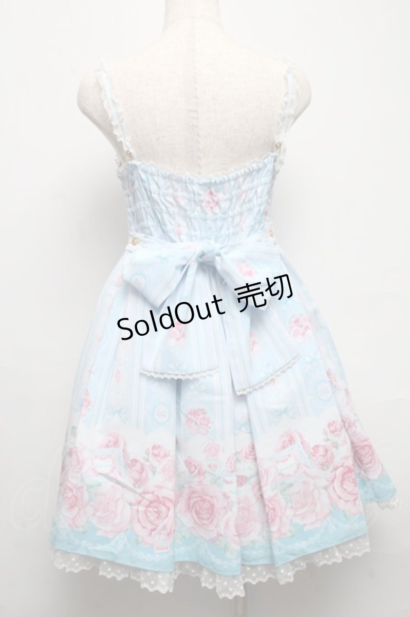 画像2: Angelic Pretty / Romantic Rose Letterジャンパースカート  サックス S-25-05-14-046-AP-OP-AS-ZS (2)
