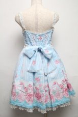 画像2: Angelic Pretty / Romantic Rose Letterジャンパースカート  サックス S-25-05-14-046-AP-OP-AS-ZS (2)