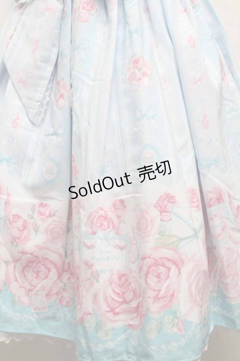 画像4: Angelic Pretty / Romantic Rose Letterジャンパースカート  サックス S-25-05-14-046-AP-OP-AS-ZS (4)