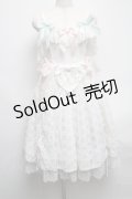 BABY,THE STARS SHINE BRIGHT / はるちゃんの願いを紡ぐFlower embroideryジャンパースカート  白 S-25-05-14-047-BA-OP-AS-ZS