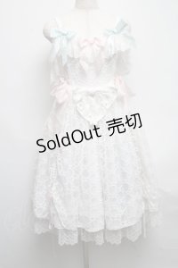 BABY,THE STARS SHINE BRIGHT / はるちゃんの願いを紡ぐFlower embroideryジャンパースカート  白 S-25-05-14-047-BA-OP-AS-ZS