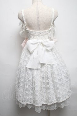 画像2: BABY,THE STARS SHINE BRIGHT / はるちゃんの願いを紡ぐFlower embroideryジャンパースカート  白 S-25-05-14-047-BA-OP-AS-ZS