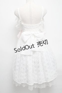 画像2: BABY,THE STARS SHINE BRIGHT / はるちゃんの願いを紡ぐFlower embroideryジャンパースカート  白 S-25-05-14-047-BA-OP-AS-ZS