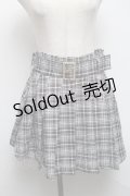 Ank Rouge / ベルト付タータンチェックスカート  黒ｘ白 S-25-05-14-053-CA-SK-HR-ZS