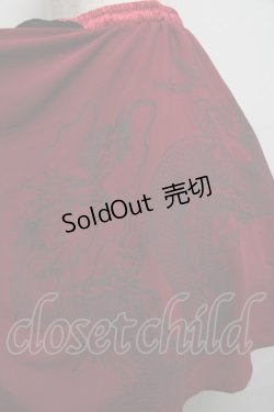 画像3: Qutie Frash / 和柄フリルスカート  赤ｘ黒 S-25-05-14-057-QU-SK-HR-ZS