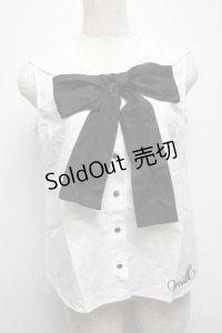MILK / セーラーノースリーブブラウス  白 S-25-05-14-008-ML-BL-AS-ZS