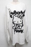 KINGLYMASK / ハローキティ × KINGLYMASKコラボＴシャツ  白 S-25-05-14-012-PU-TO-AS-ZS