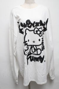 KINGLYMASK / ハローキティ × KINGLYMASKコラボＴシャツ  白 S-25-05-14-012-PU-TO-AS-ZS