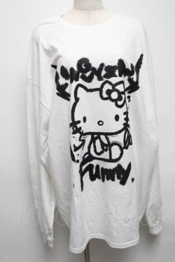 画像1: KINGLYMASK / ハローキティ × KINGLYMASKコラボＴシャツ  白 S-25-05-14-012-PU-TO-AS-ZS