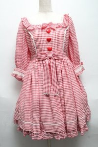Angelic Pretty / Lovelyチェックワンピース  赤 S-25-05-14-027-AP-OP-AS-ZY