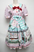 BABY,THE STARS SHINE BRIGHT / Kitten’s Sweet Cherries Cafe Diner柄ワンピース  ピンク S-25-05-14-028-BA-OP-AS-ZS