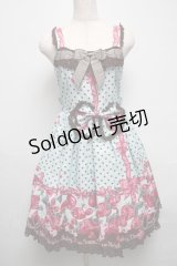 BABY,THE STARS SHINE BRIGHT / いちごみるくなStrawberry Daysリボンジャンパースカート  ミント S-25-05-14-037-BA-OP-AS-ZS