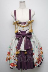 metamorphose / 春告げ鳥の恋うらら前プリーツジャンパースカート  ミントｘ紫 S-25-05-16-047-ME-OP-AS-ZS