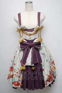 metamorphose / 春告げ鳥の恋うらら前プリーツジャンパースカート  ミントｘ紫 S-25-05-16-047-ME-OP-AS-ZS