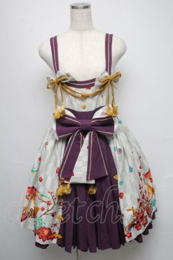 画像1: metamorphose / 春告げ鳥の恋うらら前プリーツジャンパースカート  ミントｘ紫 S-25-05-16-047-ME-OP-AS-ZS