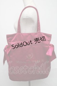 Maison de FLEUR / ダブルリボンギャザートートバッグ  ワイン S-25-05-16-008-LO-BG-AS-ZS