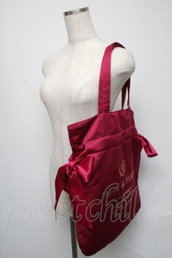 画像3: Maison de FLEUR / ダブルリボンギャザートートバッグ  ワイン S-25-05-16-008-LO-BG-AS-ZS