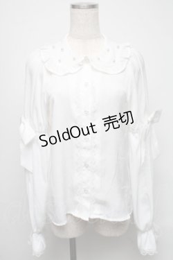 画像1: Chalmiere / 長袖ヴィンテージサテンブラウス  白 S-25-05-16-012-LO-BL-AS-ZS