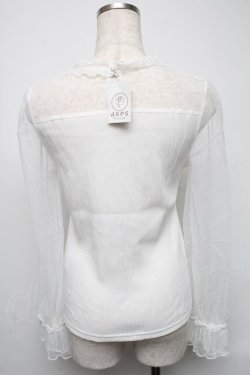 画像2: axes femme / ドットチュール切替プルオーバー  白 S-25-05-16-014-AX-BL-HR-ZS