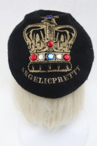 Angelic Pretty / Antique Crownベレー帽  黒 S-25-05-16-003-AP-AC-AS-ZT274