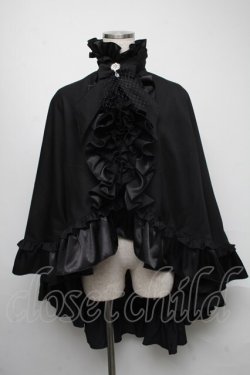 画像1: MARBLE / ヴァンパイアタイ付き立ち襟フリルマント  黒 S-25-05-16-025-GO-JA-AS-ZS