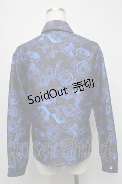 画像2: Moi-meme-Moitie / 青薔薇シャツ  黒ｘ青 S-25-05-16-026-MO-BL-AS-ZS