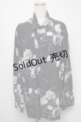 LAD MUSICIAN / フラワービッグシャツ 46 黒 S-25-05-16-029-LO-TS-AS-ZS