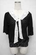 axes femme / レース付け襟ニットカーディガン  黒 S-25-05-16-030-AX-TO-HR-ZS