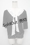 axes femme / レース付け襟ニットカーディガン  黒 S-25-05-16-030-AX-TO-HR-ZS
