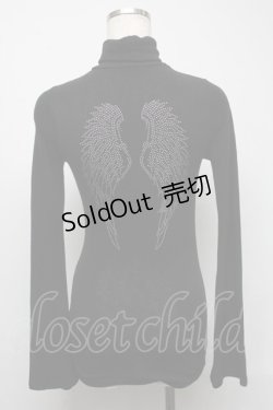 画像2: Ozz Croce / 羽根ストーンハイネックニットソー  黒 S-25-05-16-031-OO-TO-HR-ZS