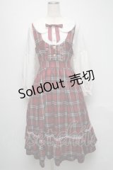 axes femme POETIQUE / チェックフリルレディワンピース  赤 S-25-05-16-040-AX-OP-AS-ZS